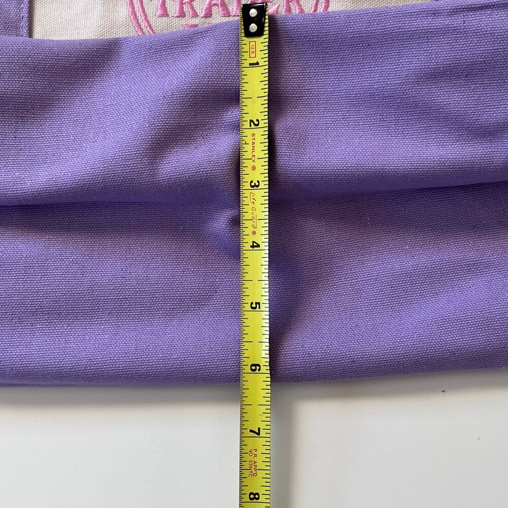 Trader Joe's 2026 Large Pastel Spring Canvas Tote Bag Lavender - Limited Edition - Picture 7 of 7
